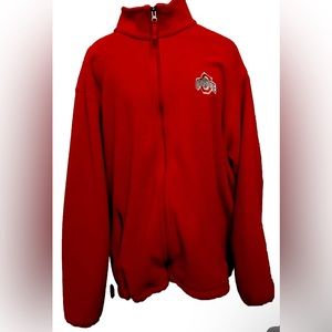 Men’s Embroidered 2XL Red Lands’ End  Ohio State Fleece Pullover